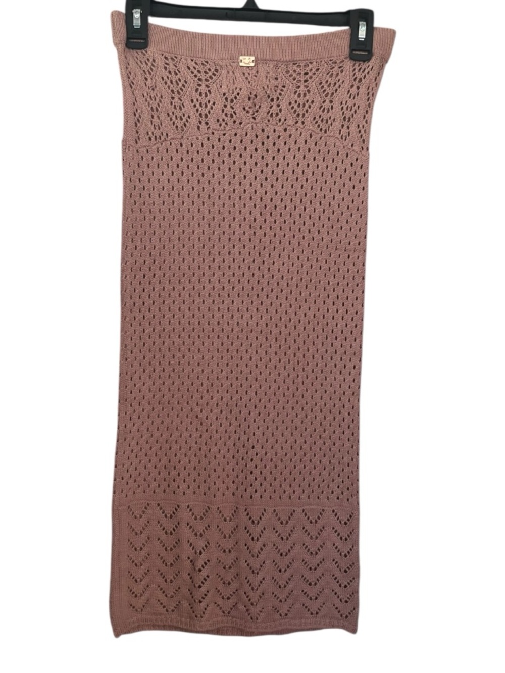 RARE Knitz by For Love & Lemons Rivington Dusty Rose Pencil Skirt Best Fit S/M - Picture 3 of 5